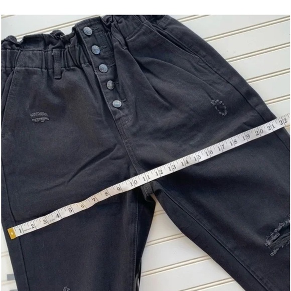 SHEIN Black High Rise paperbag Jeans size M - Picture 10 of 11